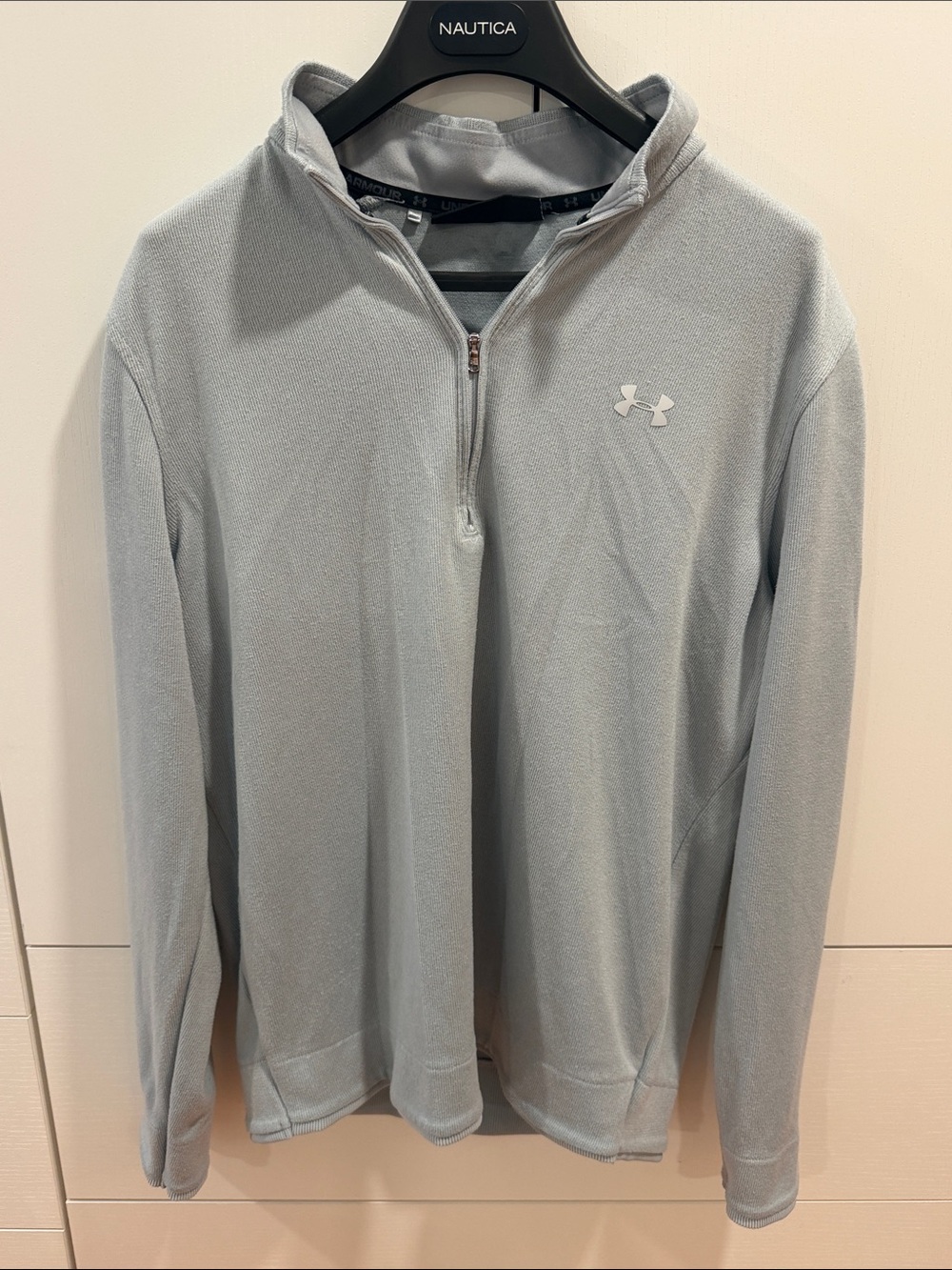 Under Armour Men's Light Gray Half-Zip Fleece Pullover